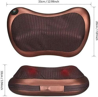 Neck Cushion Full Body Massager with Heat for Pain Relief Massage Machine (Brown) - HalfPe