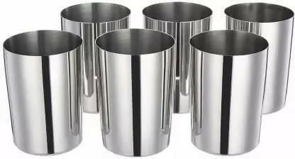 6 pcs Stainless-steel glass shagun (300ml each)