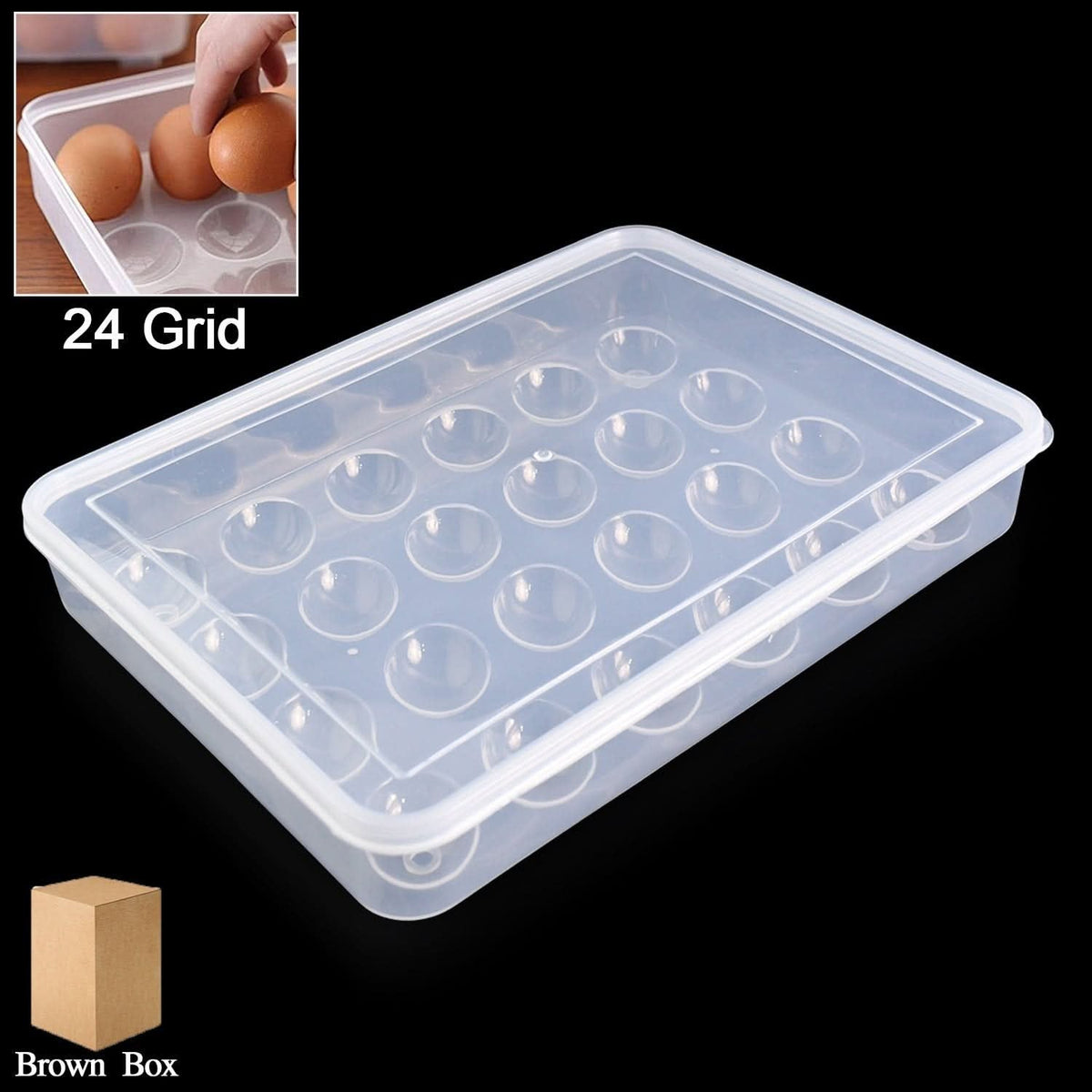 Plastic Egg Storage Container Holder For Refrigerator Egg Tray Holds 24 Eggs (1 Pc) HP DD