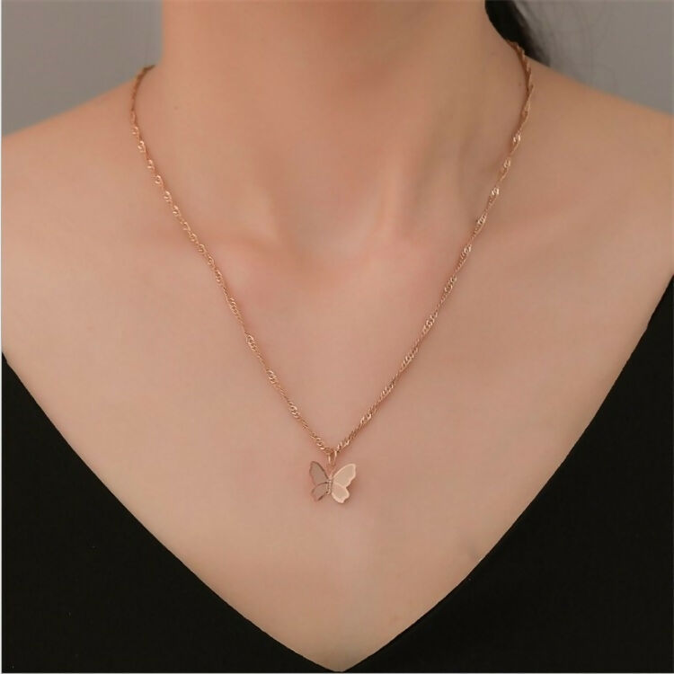 Minimalist Gold-Tone Necklace Set with Lightning Bolt Pendant & Delicate Chain (Set of 2)