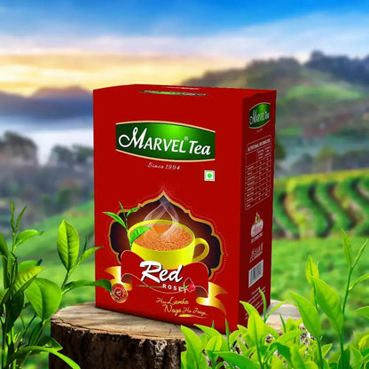 Marvel Red Rose Tea 250g with Kadak CTC, Handpicked Strong Chai From Assam & Darjeeling, Refreshing Aroma & Rich Taste