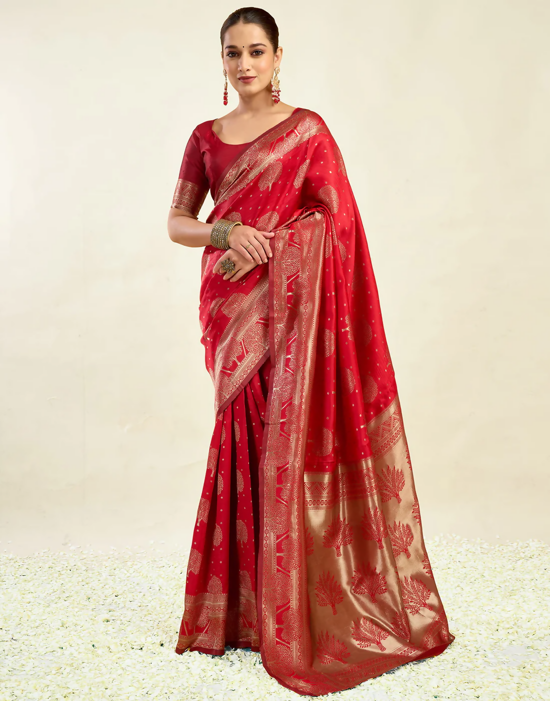 AXONIT Wedding & Festive Jacquard Saree with Heavy Zari Weaving