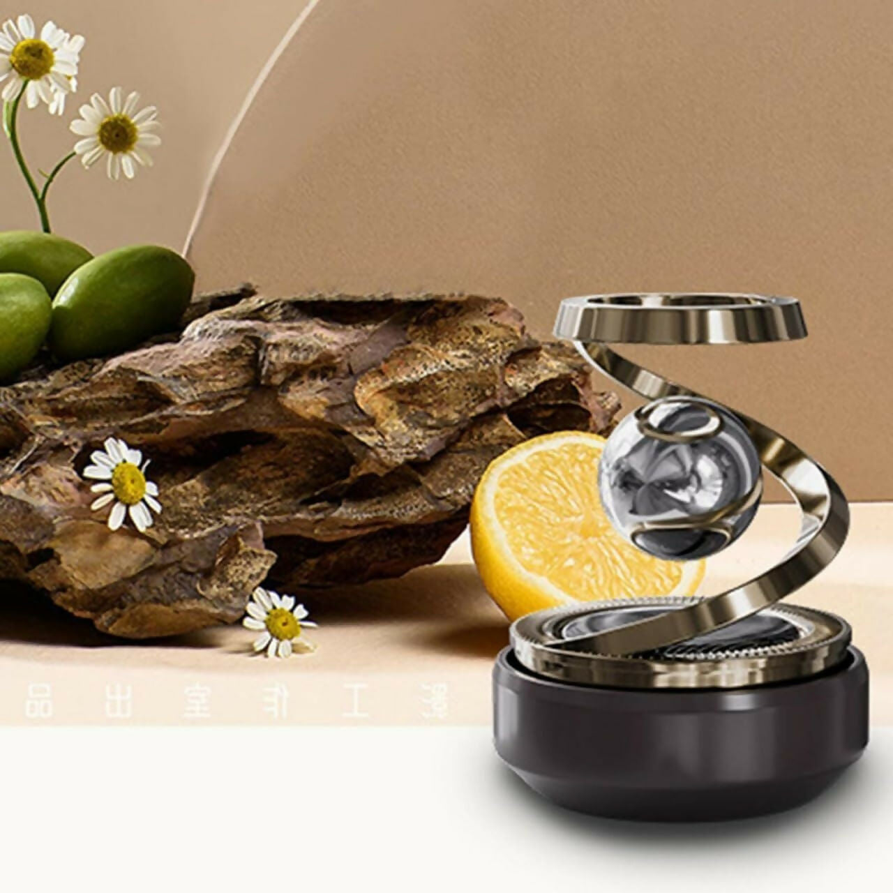 Solar Car Air Freshener Rotating Aromatherapy Perfume Diffuser