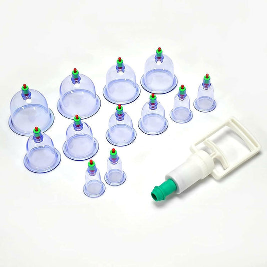 12 Pcs Massage Cans Cups Vacuum Cupping Therapy Kit - HalfPe