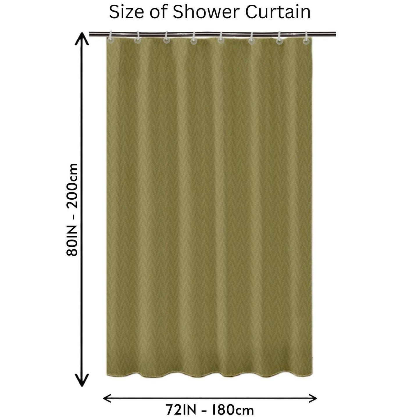 Lushomes Heavy Duty Fabric Shower Curtain, water resistant Partition Liner for Washroom, W6 x H6.5 FT, W72xH80 IN with Shower Curtains 12 Plastic Eyelet % 12 C-Rings (Non-PVC), Colour Olive Green - HalfPe