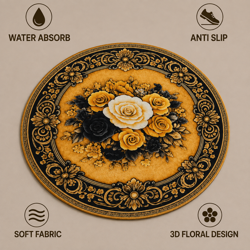 25X25 Inches Modern Decorative Door Mat | Water Absorbent Floor Mat for Living Room.