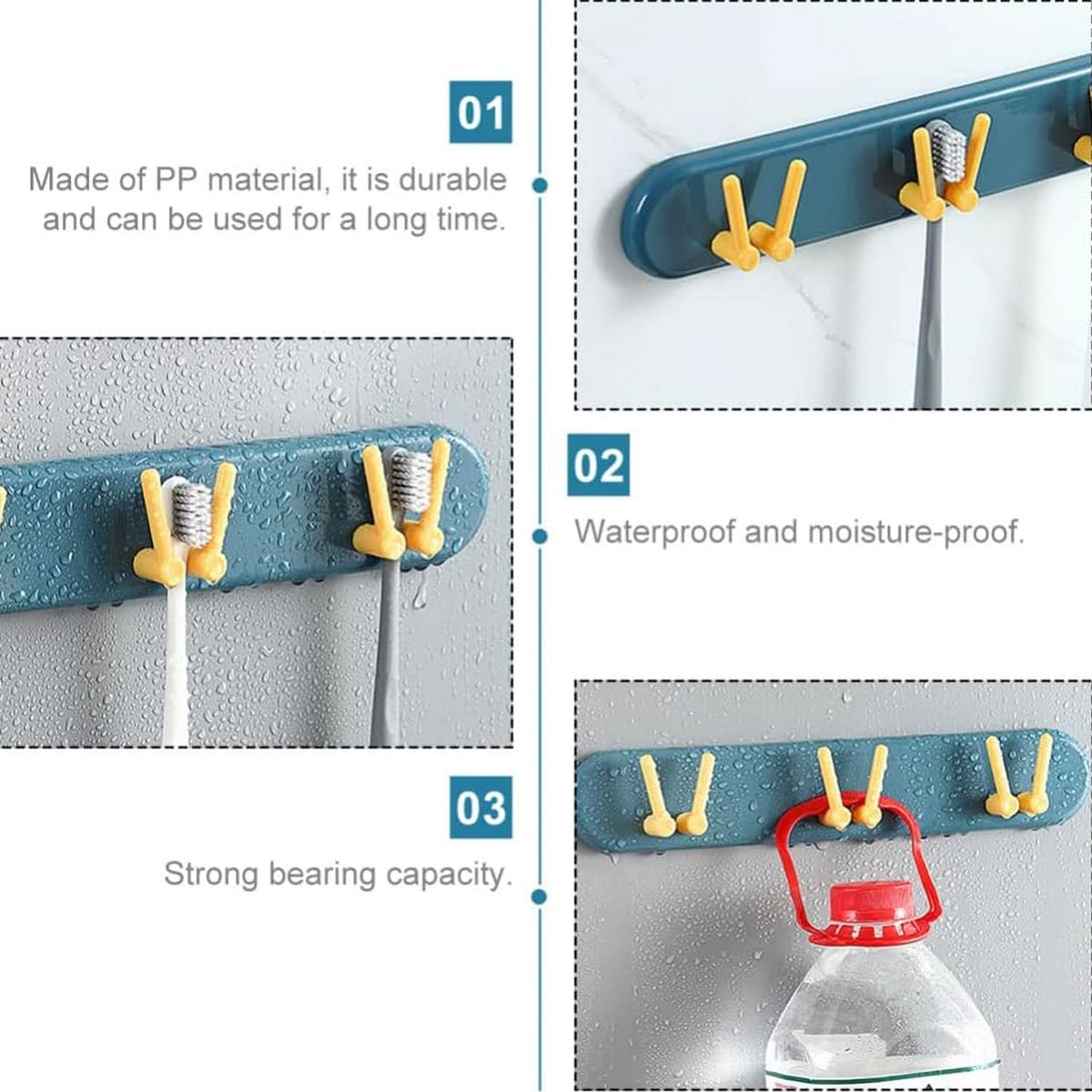 4702 Toothbrush Holder Plastic Bathroom Accessories Organizer Wall Mounted Hanging Mount Shelf  Hooks (1pc) HP DD