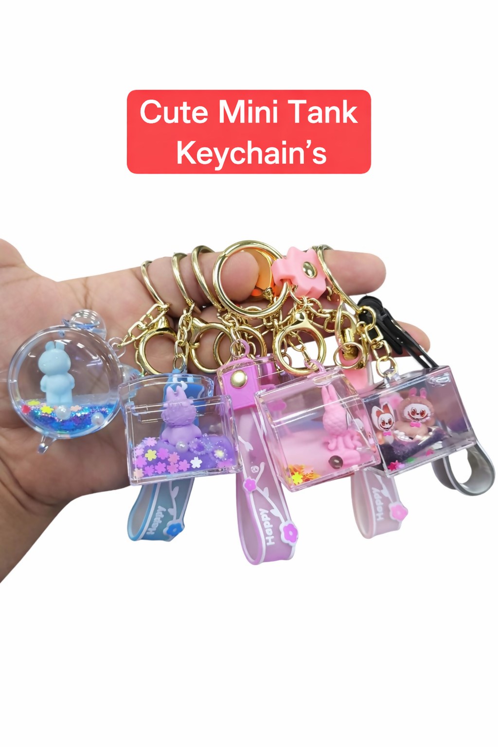 Cute Mini Aquarium Style Keychain Cartoon Pendant for Bags and Keys (multicolor) SAHANA GIFTS & STATIONARY