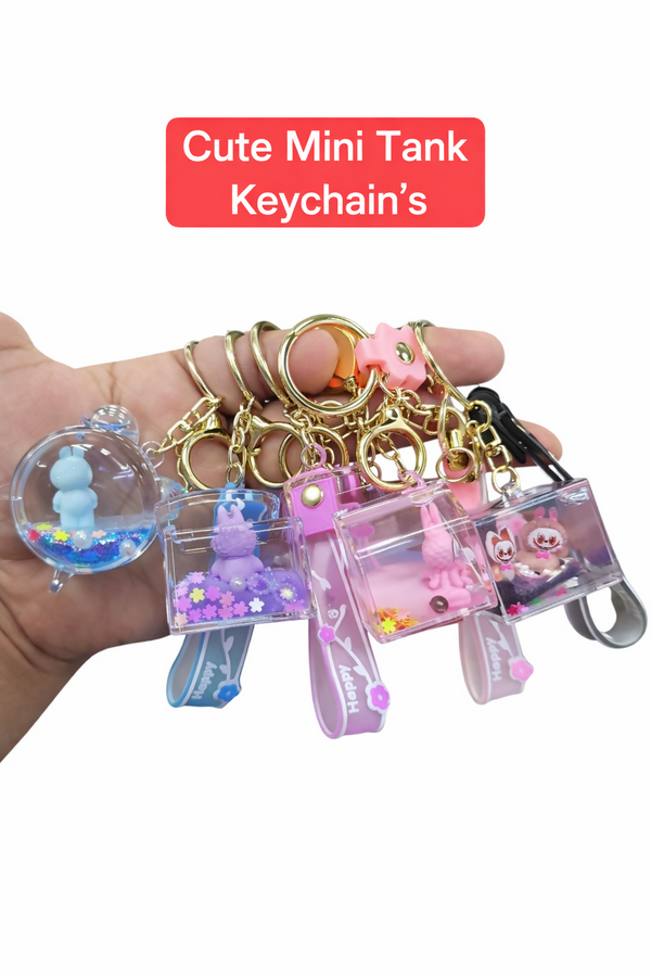 Cute Mini Aquarium Style Keychain Cartoon Pendant for Bags and Keys (multicolor) SAHANA GIFTS & STATIONARY