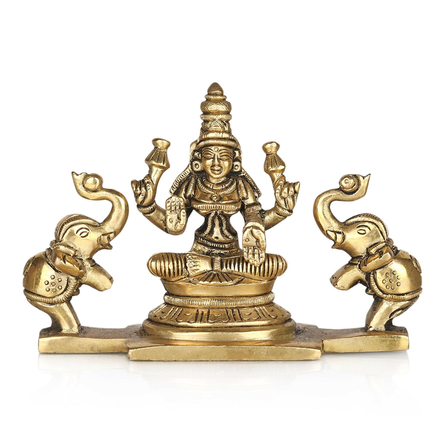 Brass Gajalakshmi Idol Medium - HalfPe