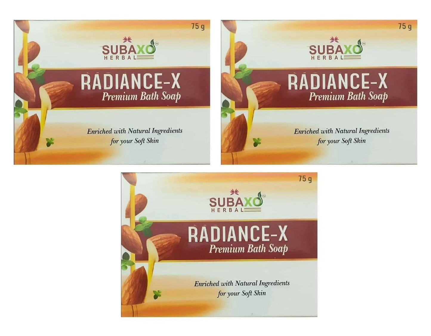 SUBAXO Radiance-x Bath Soap Duo Soft & Glowing Skin (3x75g,Pack Of 3) - HalfPe