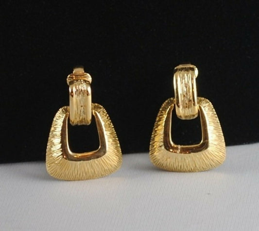 Vintage Gold Plated Clip-On Earrings