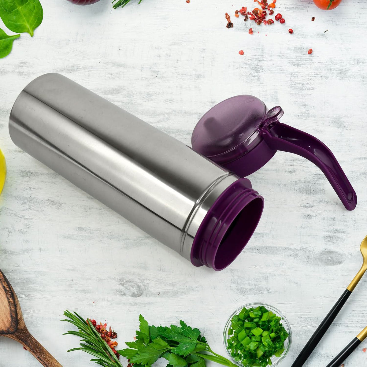 Apex Stainless Steel Oil Pourer – 1000ml Approx., Rust-Proof Dispenser for Kitchen Use (1 Pc) HP DD