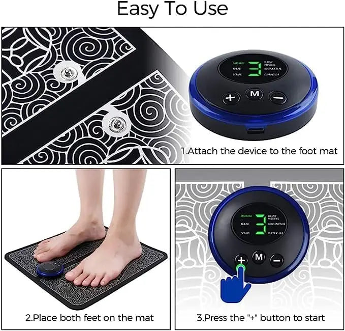Ems Foot Massager Electric Feet Massager Deep Kneading Circulation Foot Booster For Feet And Legs Muscle Stimulator Folding Portable Electric Massage Machine HP DD