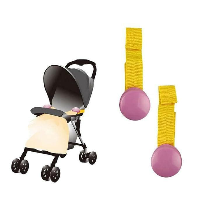 Safe O Kid Baby Stroller Clip, Glossy Blanket Clip Stroller, Pram/Buggy Accessories for Baby (Pack of 2) - HalfPe