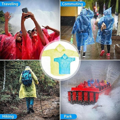 Rainwear Colorful Disposable Pocket Size Raincoat Unisex for Rainy Season - HalfPe