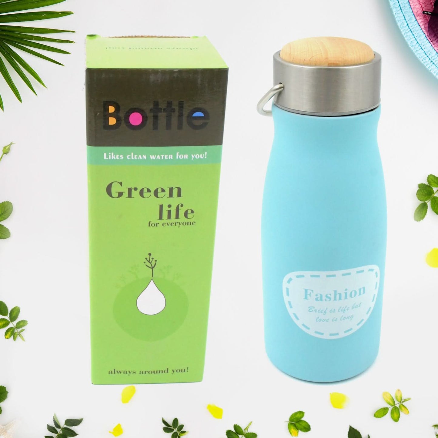 Stainless Steel Water Bottle With Handle & Leak Proof & Rust Proof (360 Ml)