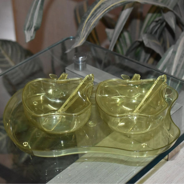 Apple Shape Tray Bowl Used For Serving Snacks And Various Food Stuffs
