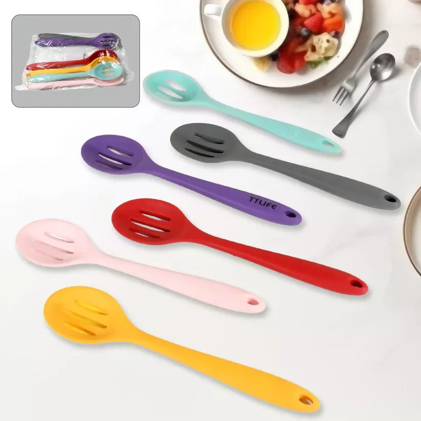 Silicone Cooking & Basting Spoon Set – Heat-Resistant, Non-Stick Kitchen Utensils (6 Pcs ) ABHI Mobiles