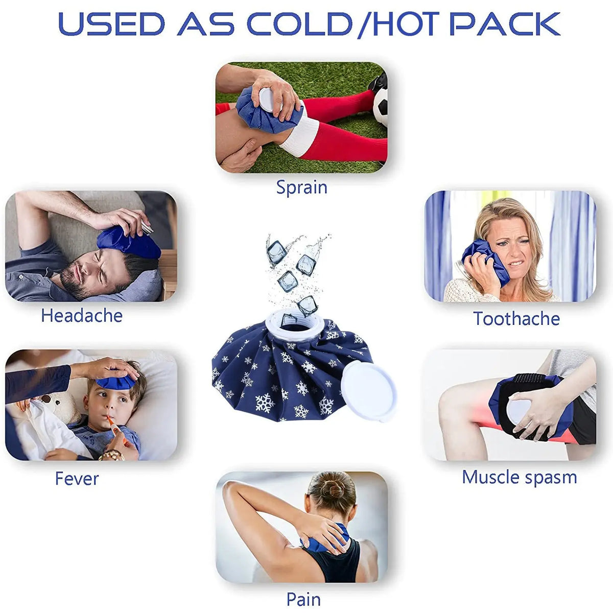 Pain Reliever Ice Bag Used To Overcome Joints Pain In Body. HP DD