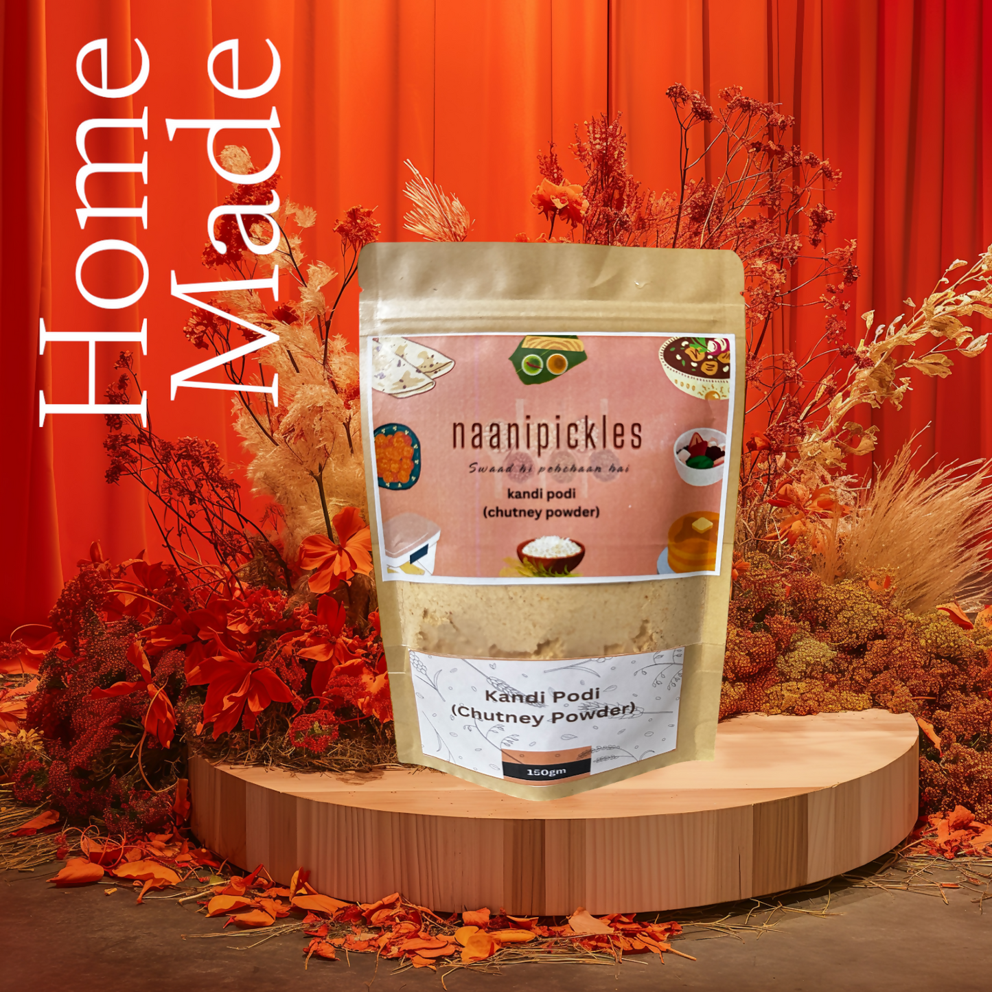 Traditional Andhra Kandi Podi (Chutney Powder), Homemade Style, Protein-Rich Lentil Spice Mix, Authentic Flavor, Ready to Eat JPS PRODUCTS (ACHSA)