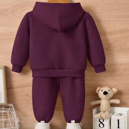 Kids' Maroon "Astronaut Explorer" Hoodie & Jogger Set Luck Fashion