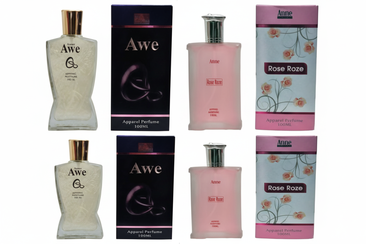 Aone AweQ Perfume and Rose Roze Perfume 100ml each (pack of 4, 400ml) Gimanifragrances
