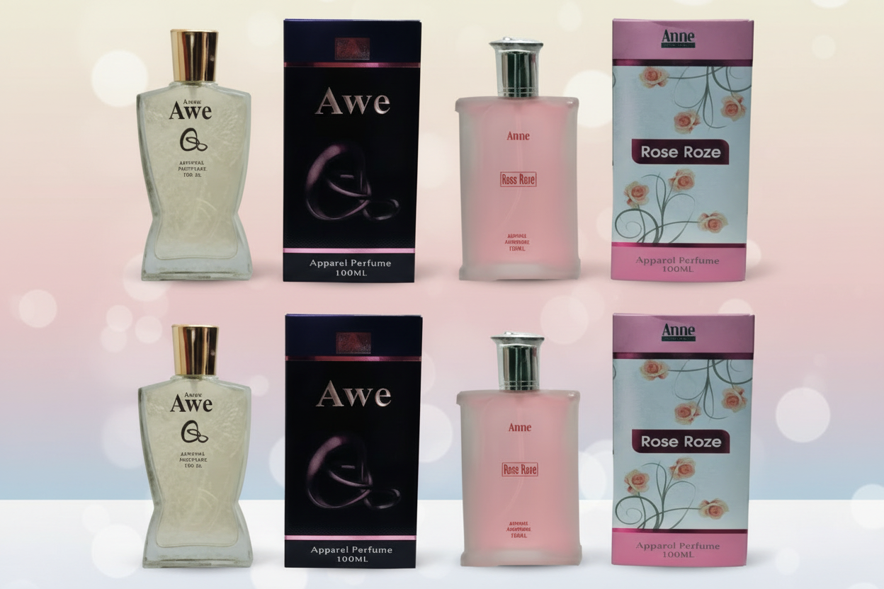 Aone AweQ Perfume and Rose Roze Perfume 100ml each (pack of 4, 400ml) Gimanifragrances