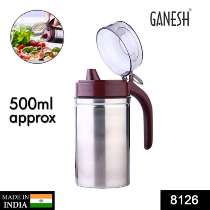 Oil Dispenser Stainless Steel With Small Nozzle 500ml Oil Container.