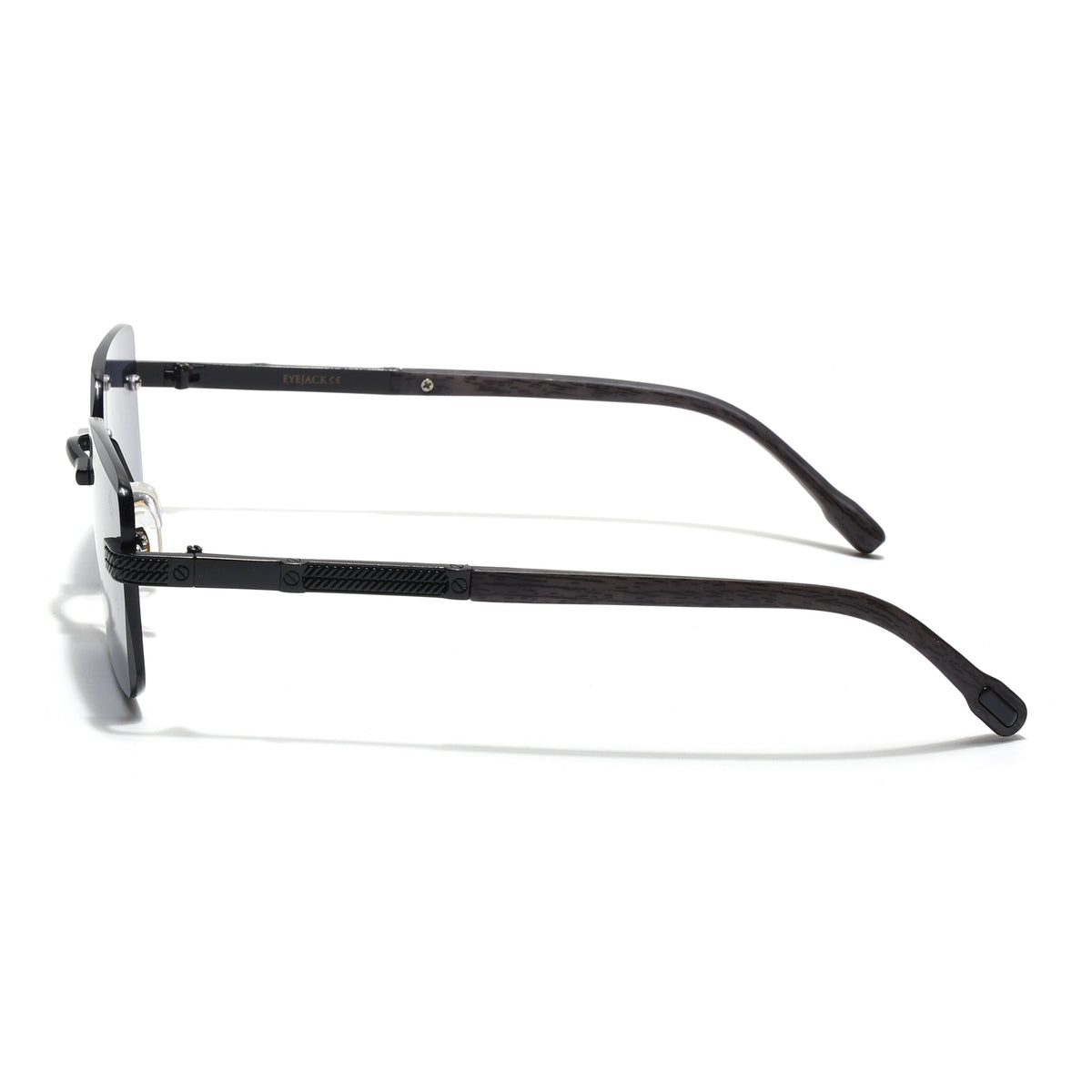 Essence Noble Black Rimless Sunglasses for Men and Women - view 7