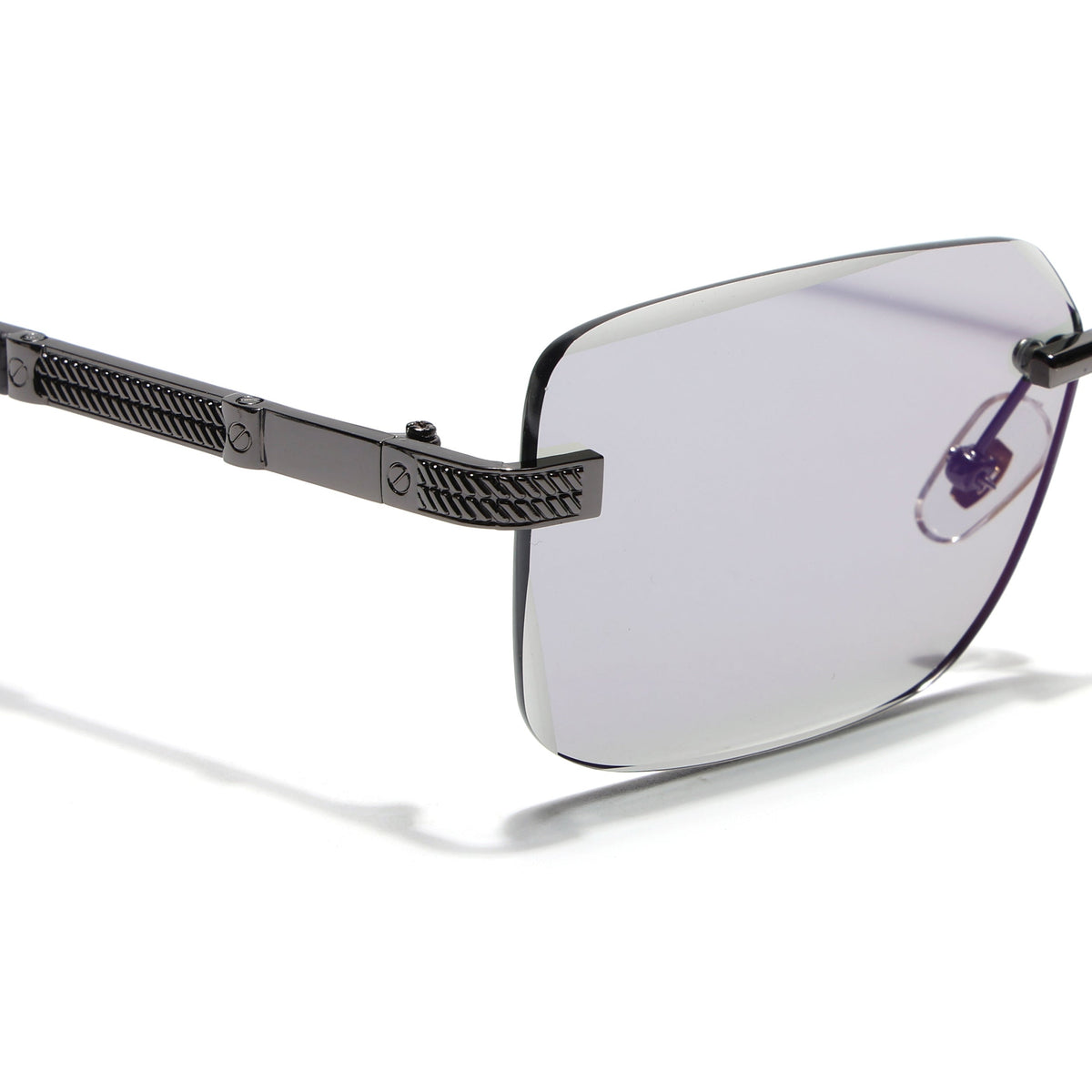 Essence Noble Grey Rimless Sunglasses for Men and Women - view 4