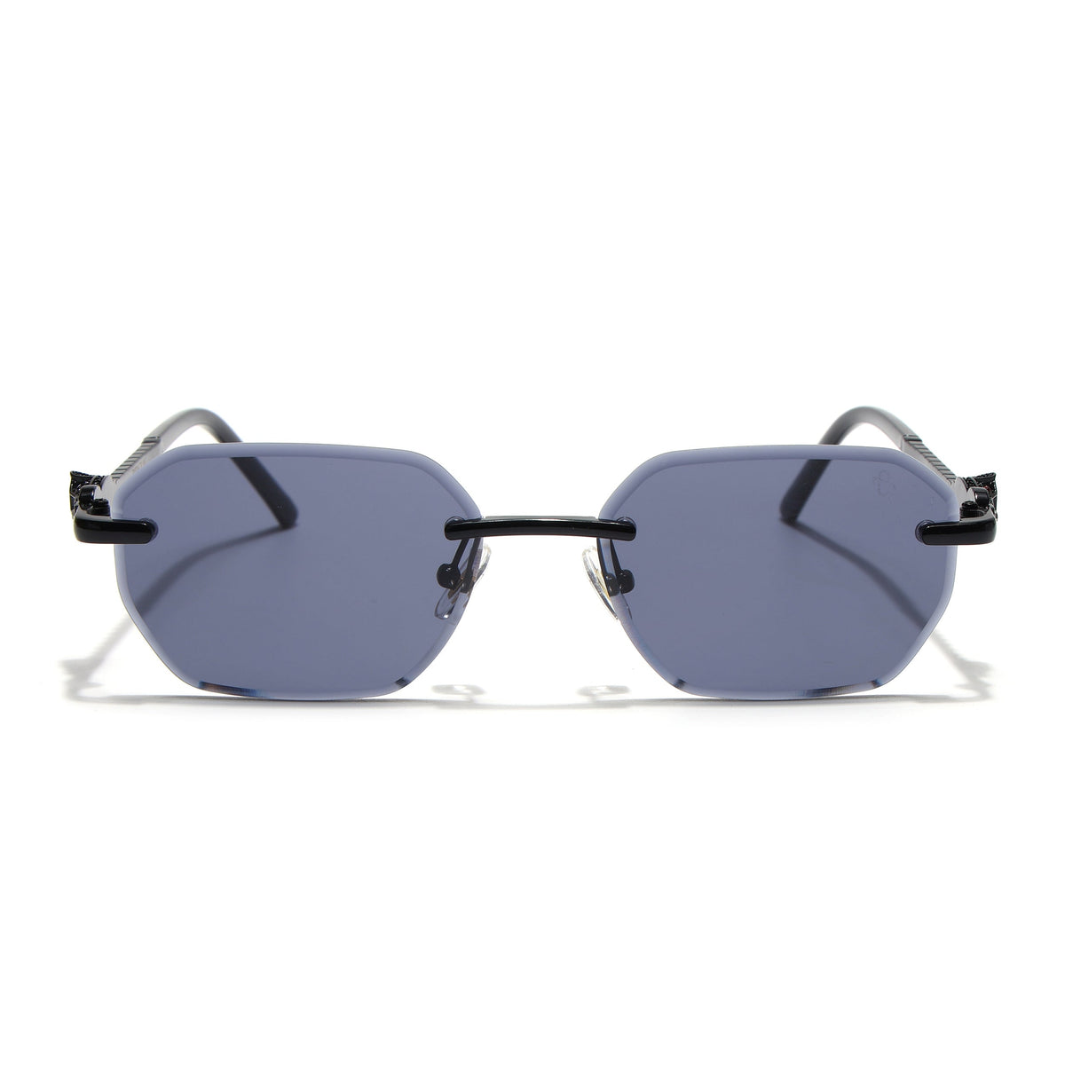 Essence Clarity Black Rimless Sunglasses for Men and Women - view 5
