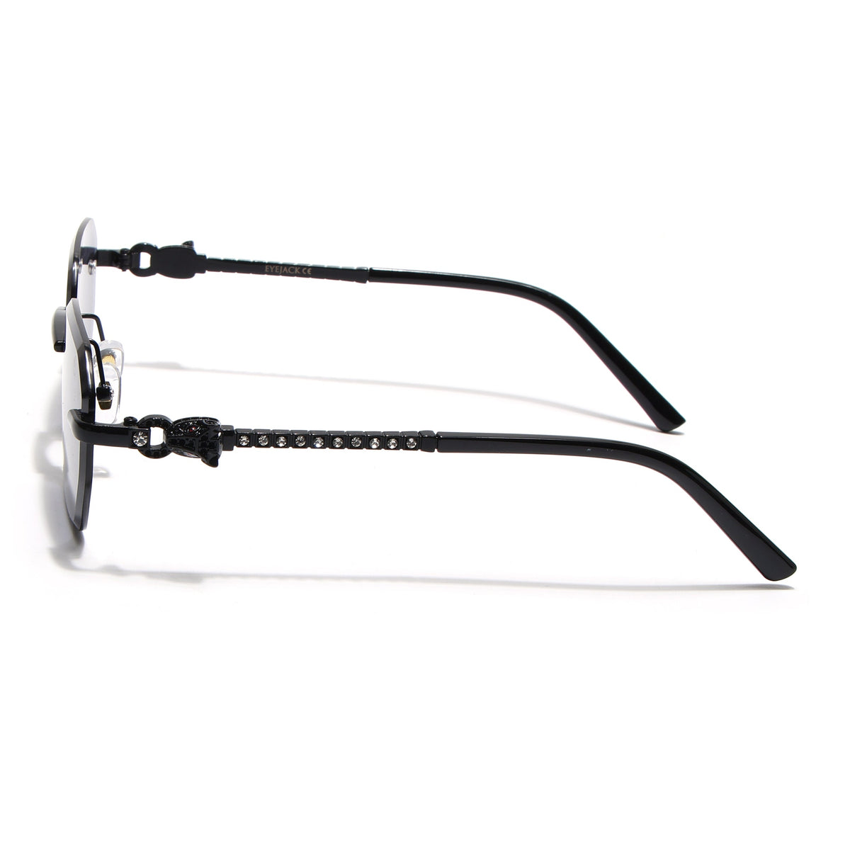 Essence Clarity Black Rimless Sunglasses for Men and Women - view 9