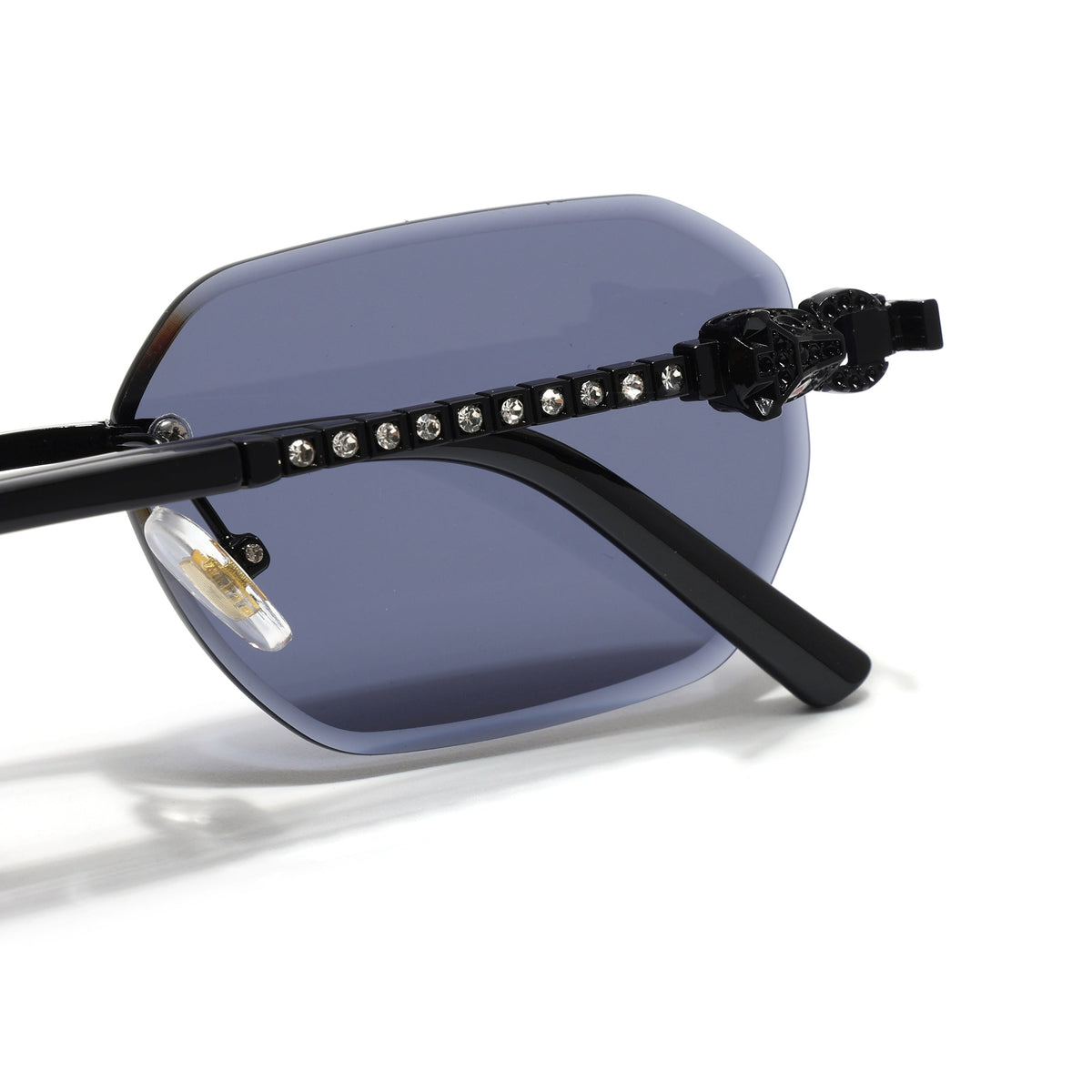 Essence Clarity Black Rimless Sunglasses for Men and Women - view 7