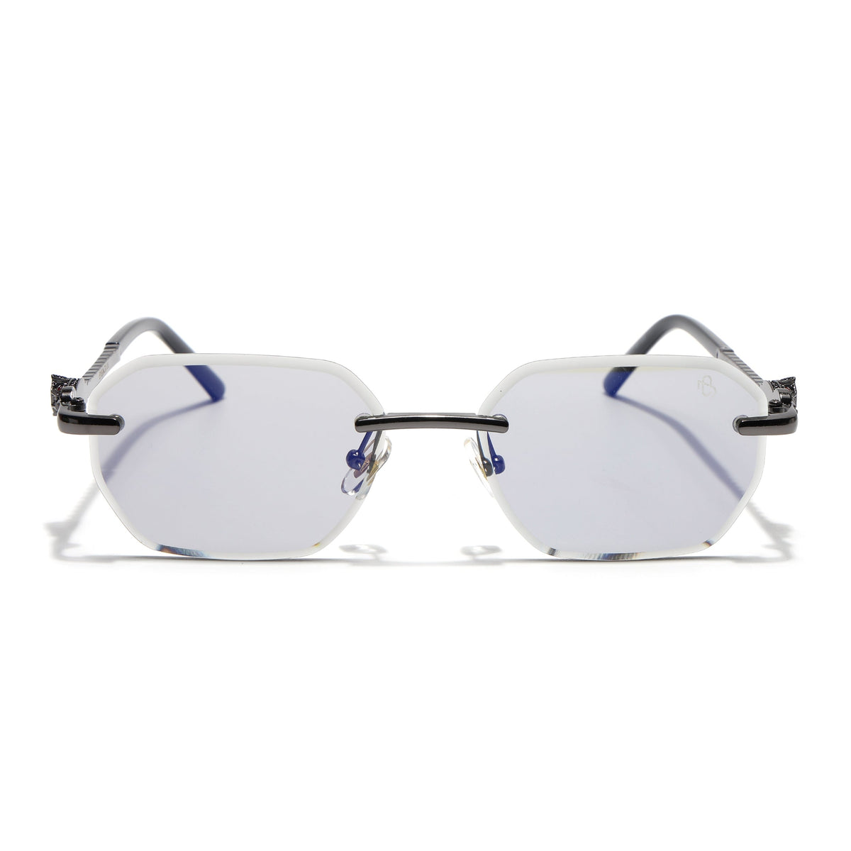 Essence Clarity Grey Rimless Sunglasses for Men and Women - view 5