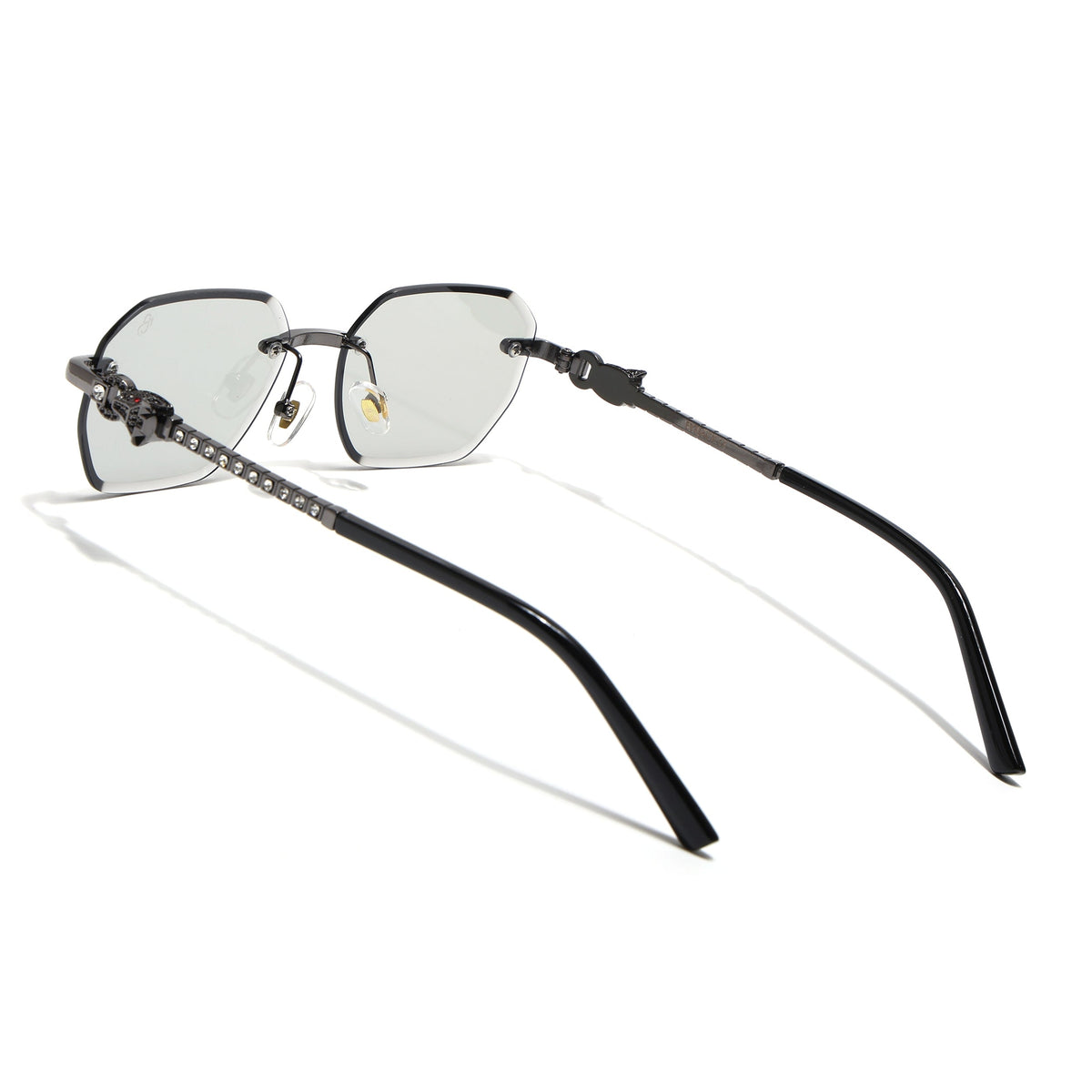 Essence Clarity Grey Rimless Sunglasses for Men and Women - view 8