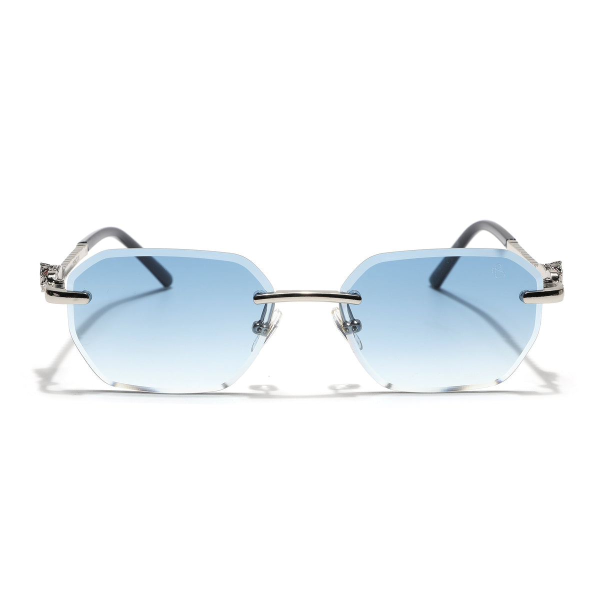Essence Clarity Silver Rimless Sunglasses for Men and Women - view 5