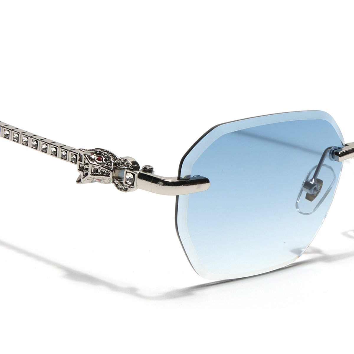 Essence Clarity Silver Rimless Sunglasses for Men and Women - view 4