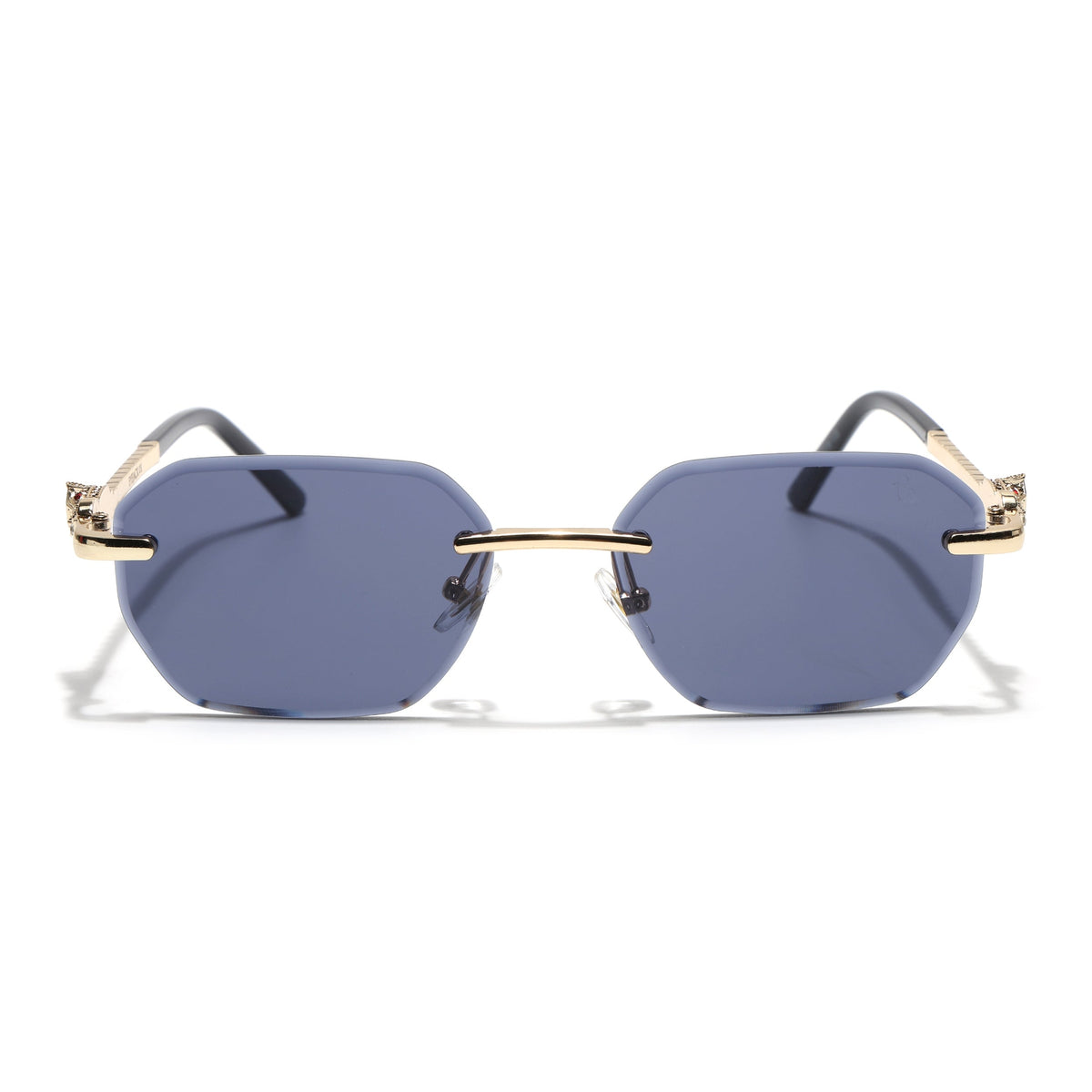 Essence Clarity Golden Rimless Sunglasses for Men and Women - Style 2527 - view 5