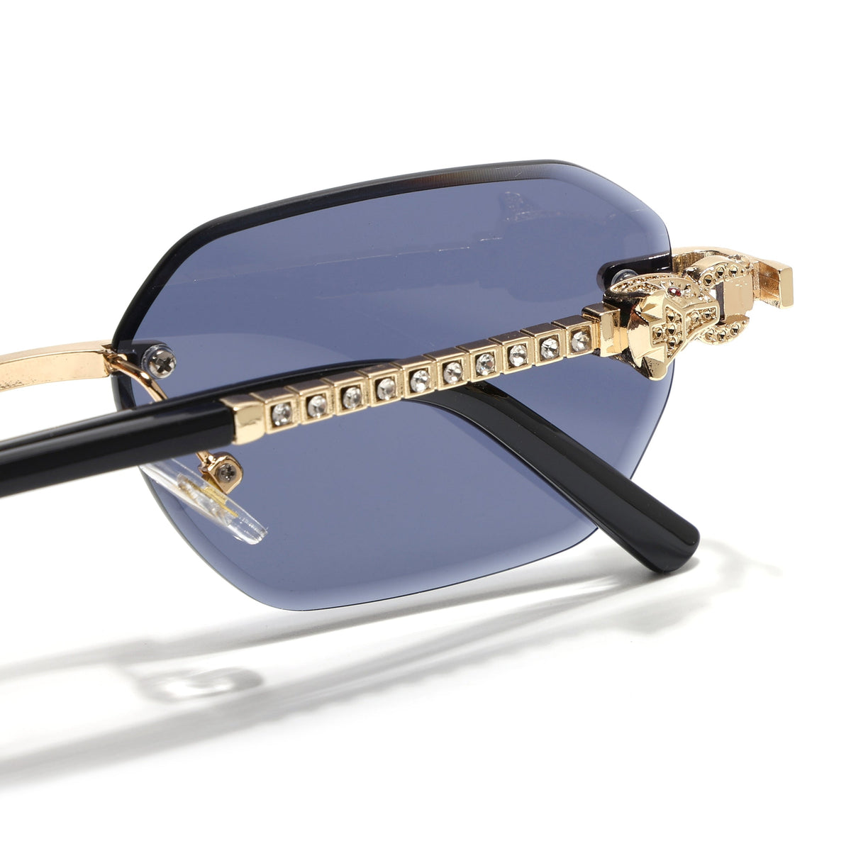 Essence Clarity Golden Rimless Sunglasses for Men and Women - Style 2527 - view 7