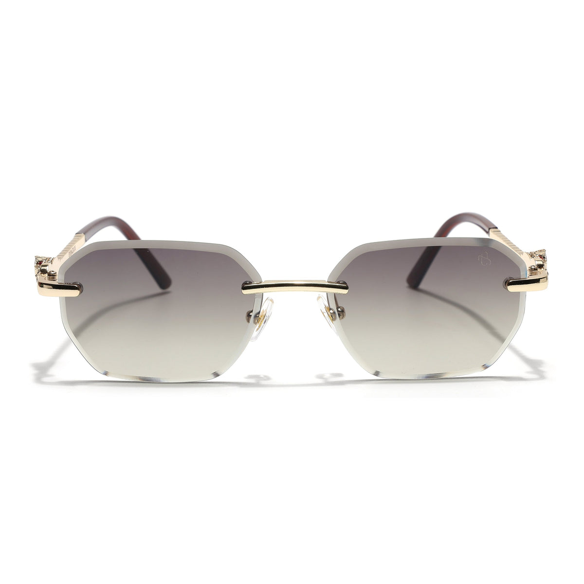 Essence Clarity Golden Rimless Sunglasses for Men and Women - Style 2528 - view 5