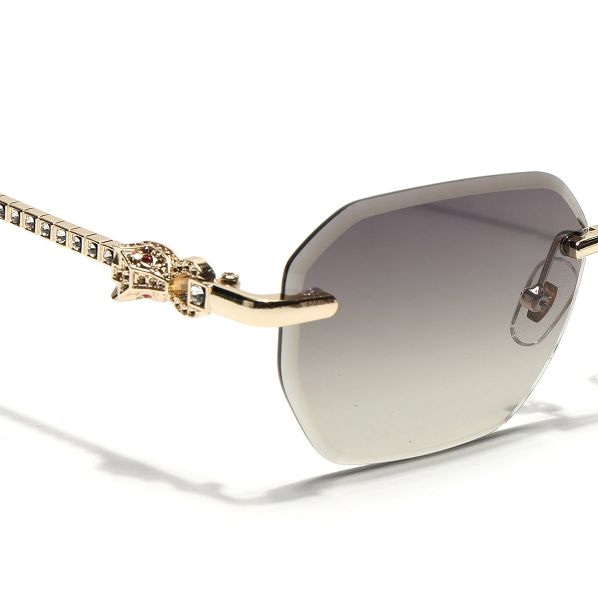 Essence Clarity Golden Rimless Sunglasses for Men and Women - Style 2528 - view 6