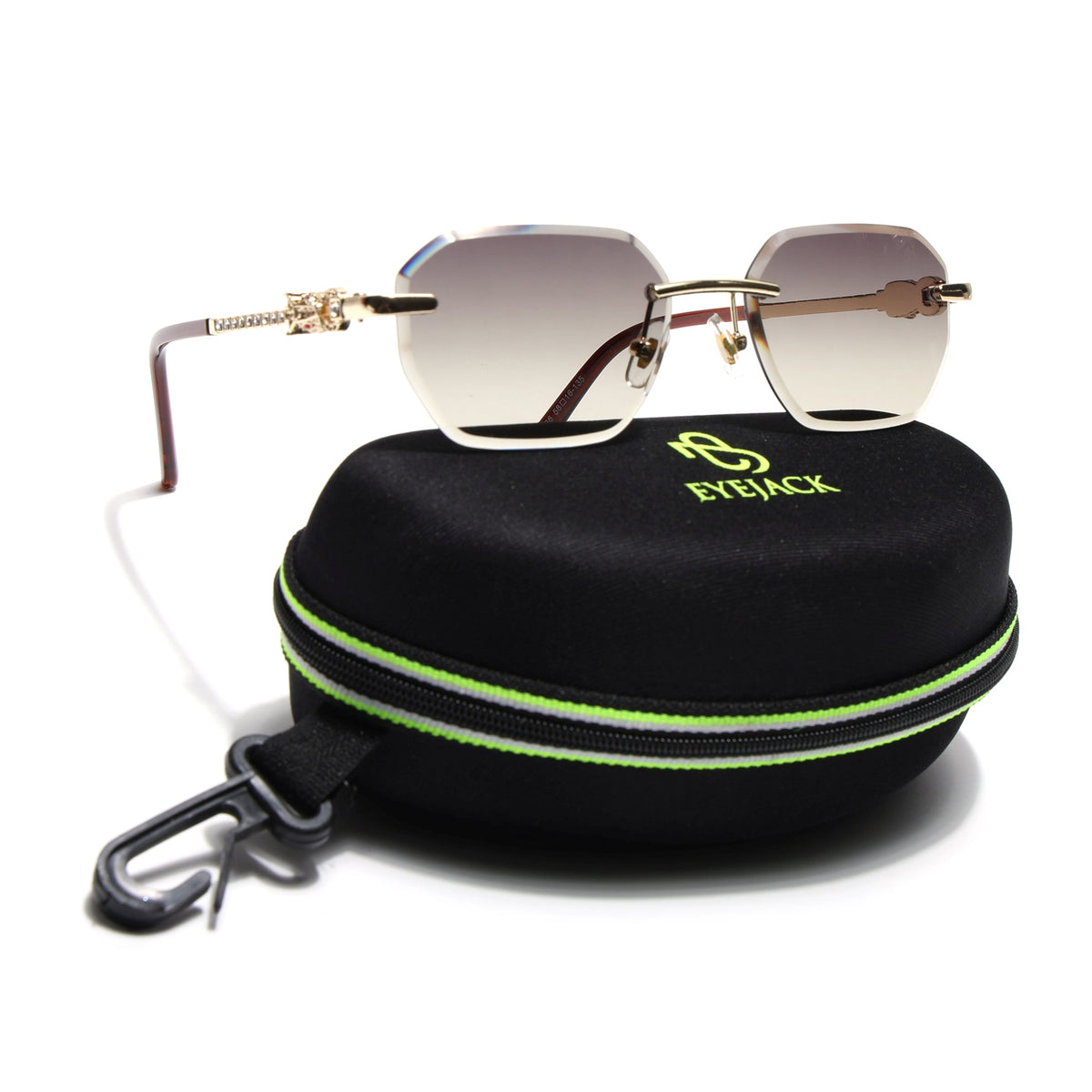 Essence Clarity Golden Rimless Sunglasses for Men and Women - Style 2528 - view 10