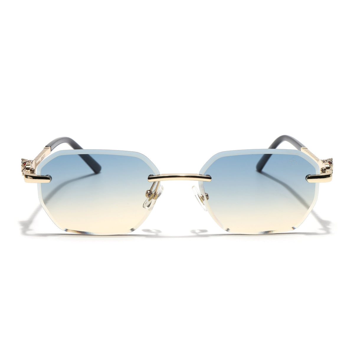 Essence Clarity Golden Rimless Sunglasses for Men and Women - Style 2529 - view 5