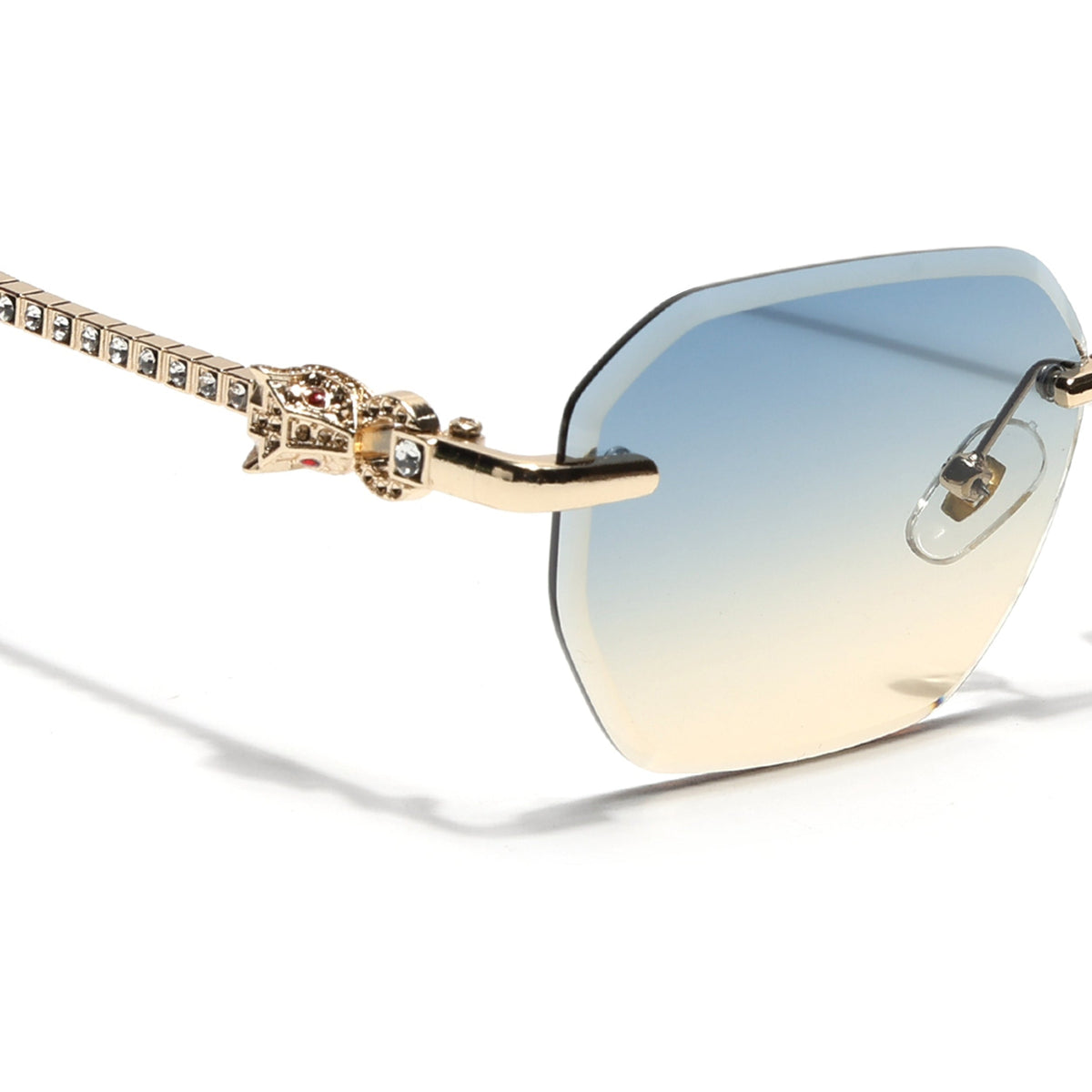 Essence Clarity Golden Rimless Sunglasses for Men and Women - Style 2529 - view 4
