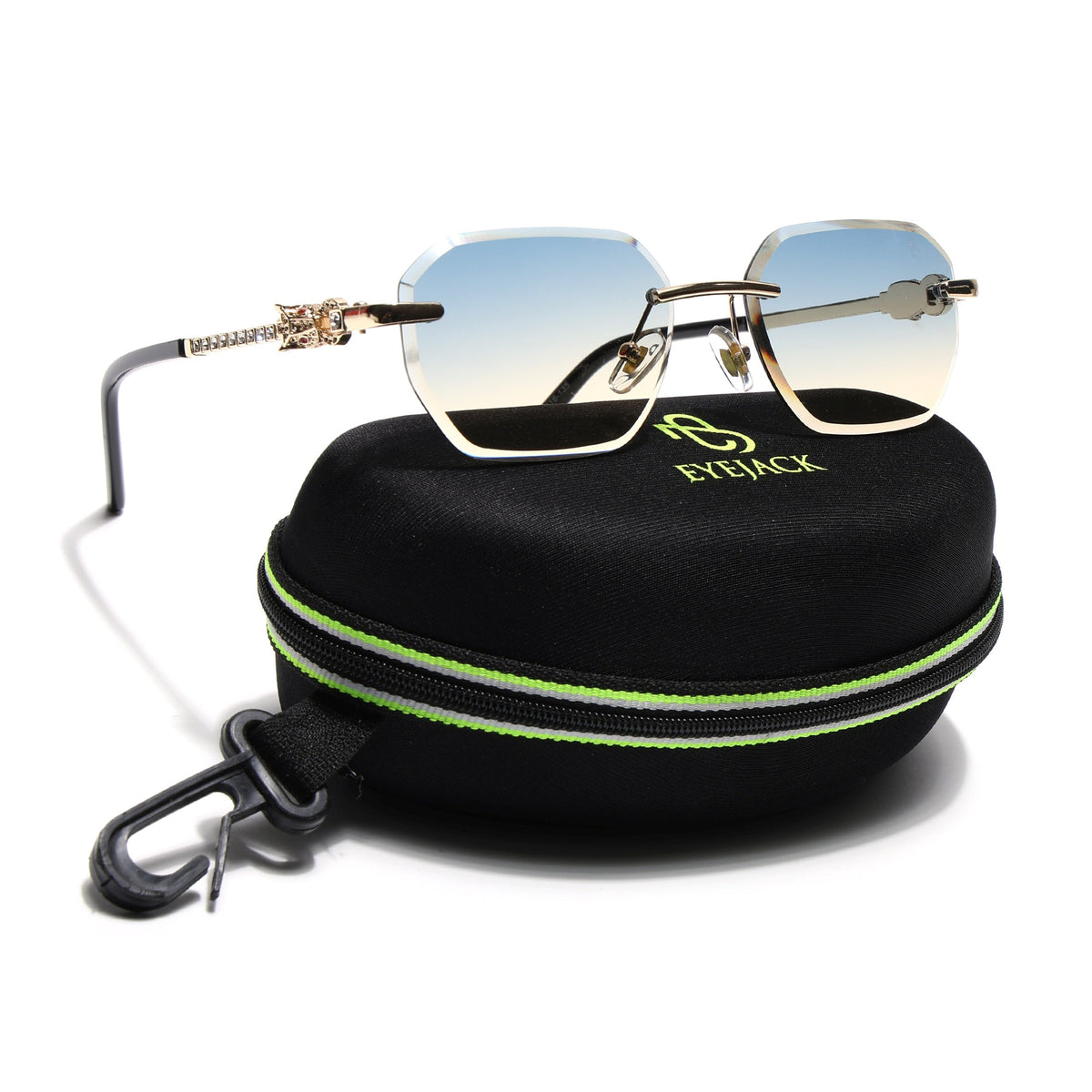 Essence Clarity Golden Rimless Sunglasses for Men and Women - Style 2529 - view 10