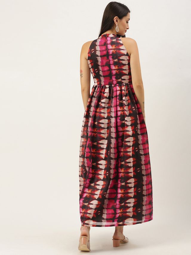 Bollywood Vogue Ready To Wear Multicolored Digital Printed Gathered Dress