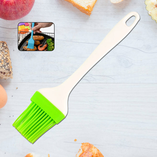 Silicone Kitchen Oil & Spatula Brush with Handle Pastry / Cake Brush / Heat Resistant Ghee Brush for Non-Stick cookware(17 Cm  1 Pc)