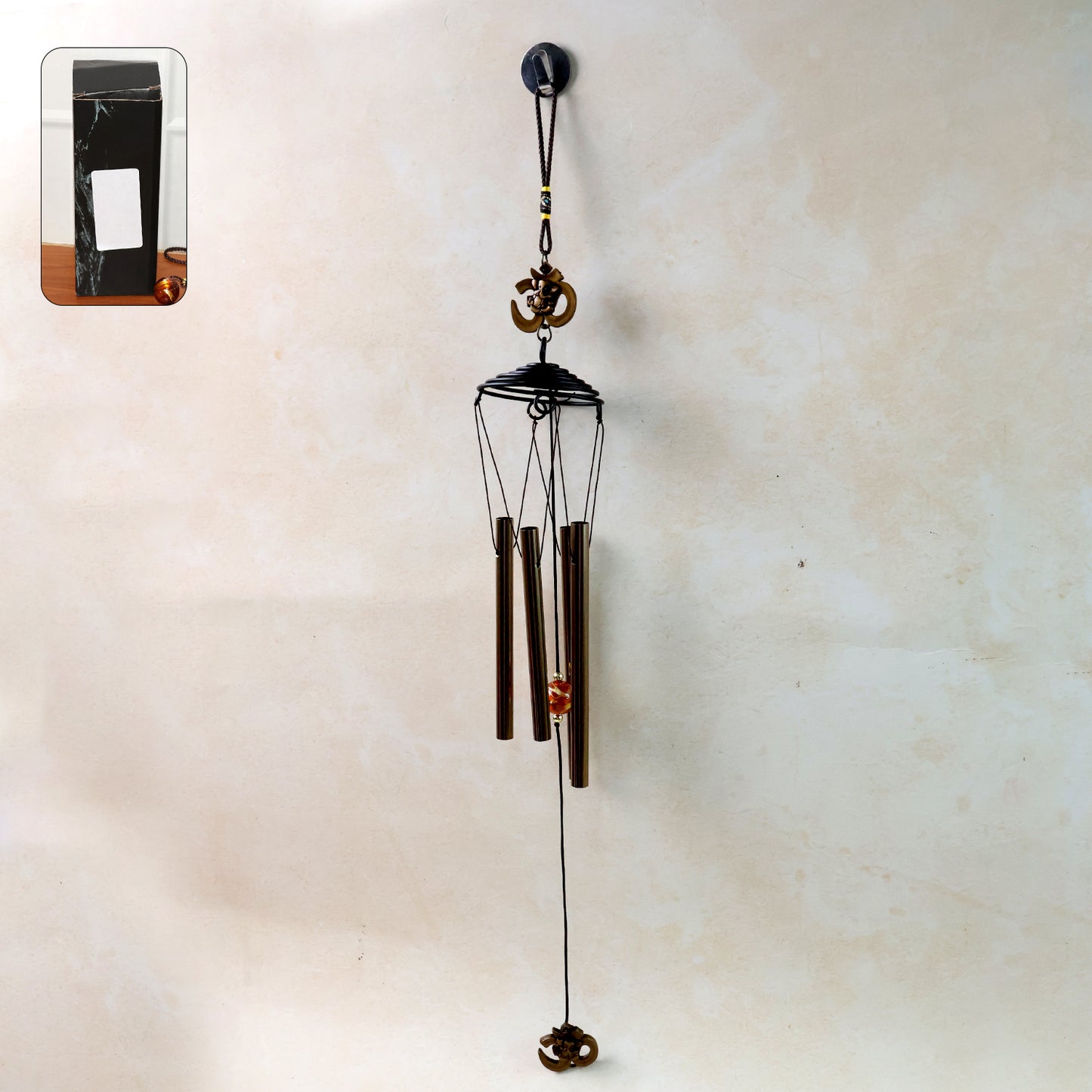 Metal Wind Chime With Om Symbol (1 Pc)
