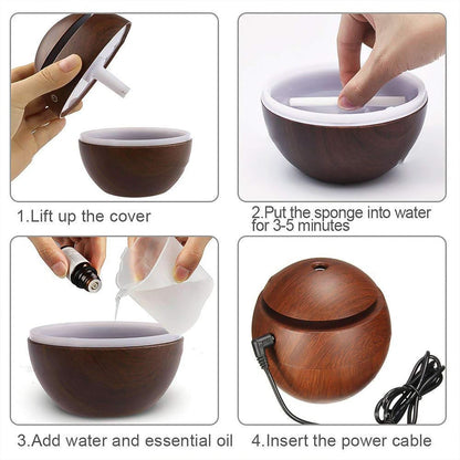 USB Ultrasonic Aromatherapy Humidifier – 130ml, Compact Desktop Diffuser (1 Pc)